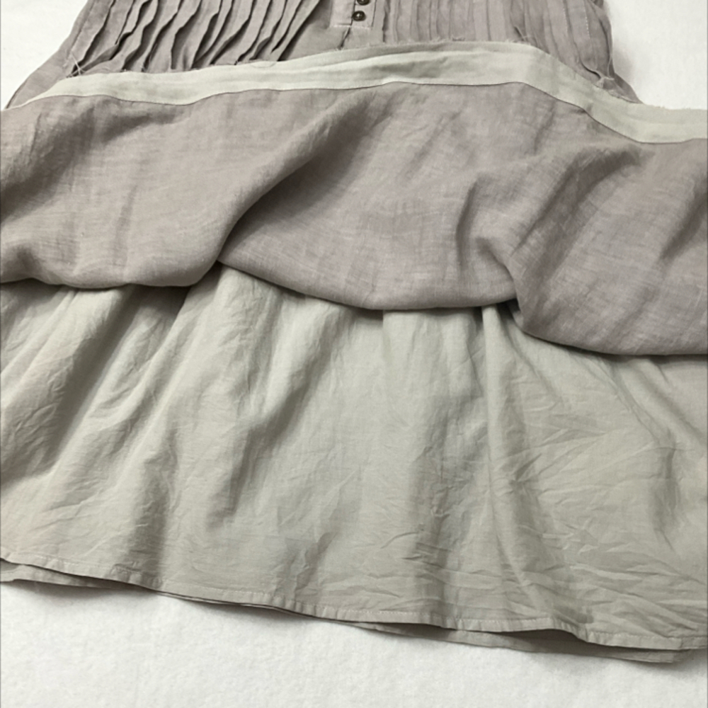Anthropologie Linen Sleeveless Pleated Mini Dress-Medium - Picture 5 of 7